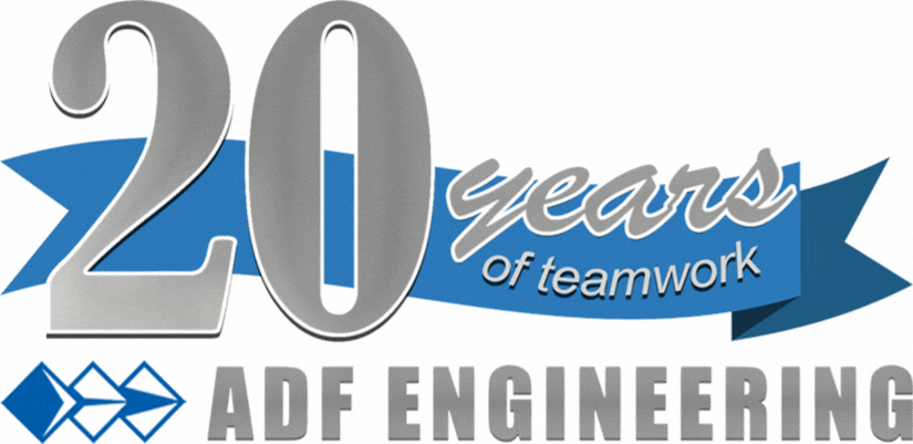 ADF Engineering 20th anniversary logo
