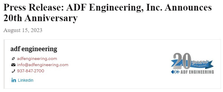 Dayton Business Journal Highlights ADF’s 20th Anniversary